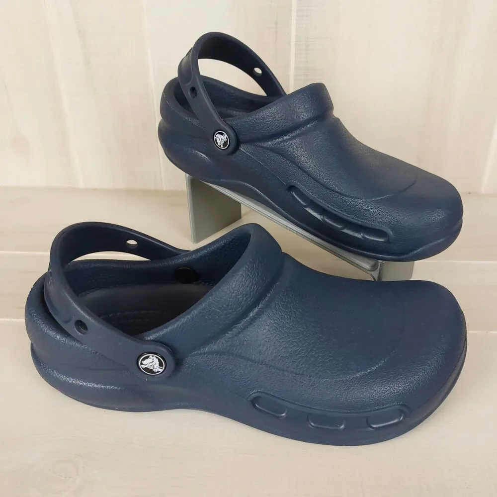 Crocs Bistro Clogs Slip Resistant Work Shoes Men's 7 Women's 9 Blue Chef Nursing - Picture 4 of 7
